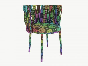 Modern chair upholstered 02 3Dモデル