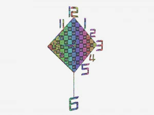 Duży zegar ścienny o nowoczesnym designie 10 Model 3D