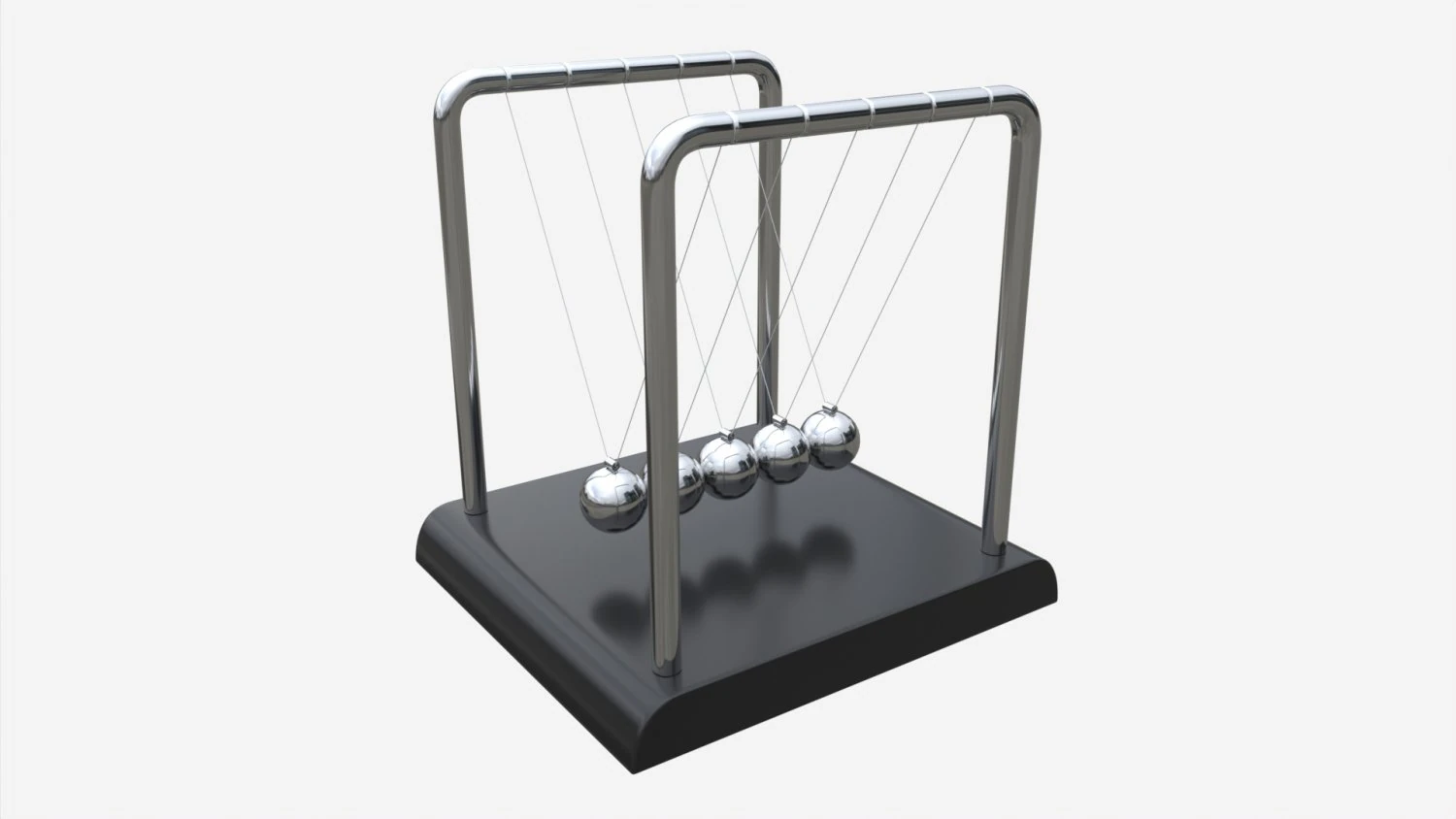 Newton Cradle Balance Steel Balls 01 3D Model .c4d .max .obj .3ds .fbx .stl .blend