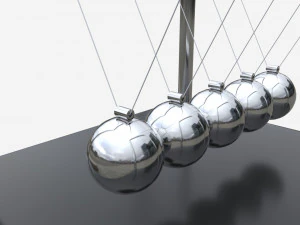 Newton Cradle Balance Steel Balls 01 3D Model