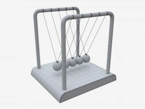 Newton Cradle Balance Steel Balls 01 3D Model