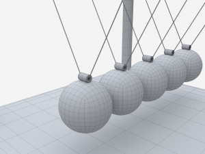 Newton Cradle Balance Steel Balls 01 Modelo 3D