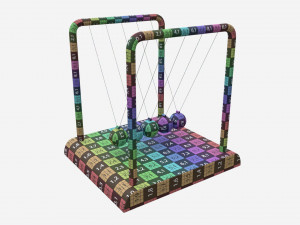 Newton Cradle Balance Steel Balls 01 Modelo 3D