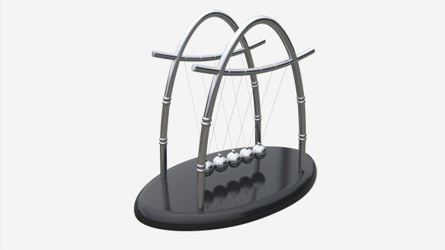 Newton Cradle Balance Steel Balls 02 Modelo 3D .c4d .max .obj .3ds .fbx .stl .blend 