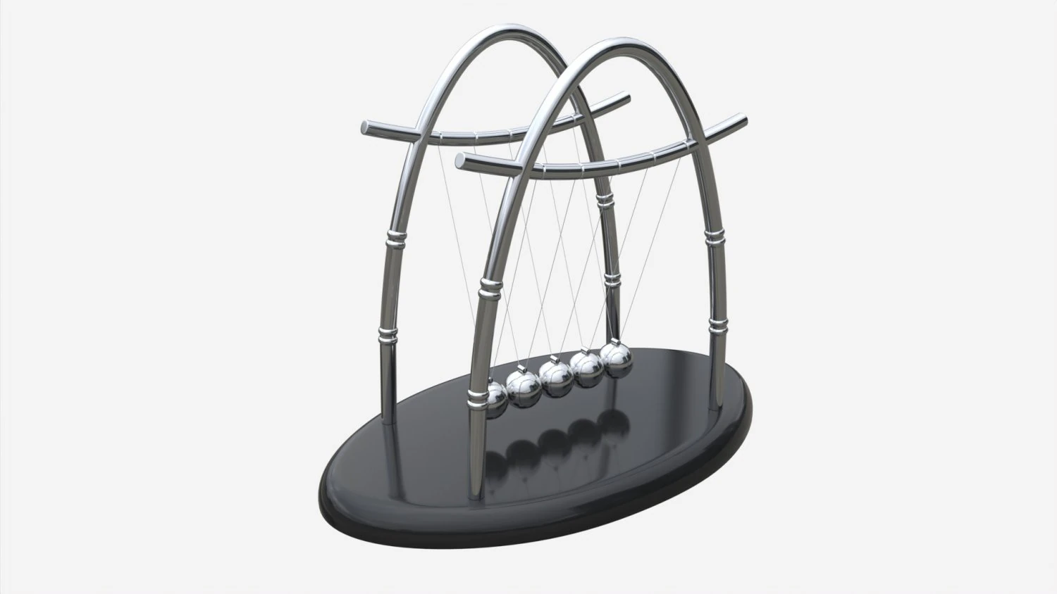 Newton Cradle Balance Steel Balls 02 3D Model .c4d .max .obj .3ds .fbx .stl .blend