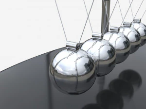 Newton Cradle Balance Steel Balls 02 3D Model