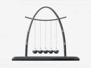 Newton Cradle Balance Steel Balls 02 3D Model