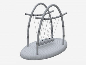 Newton Cradle Balance Steel Balls 02 Modelo 3D