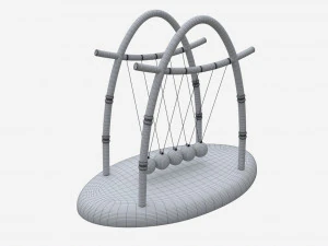 Newton Cradle Balance Steel Balls 02 3D Model