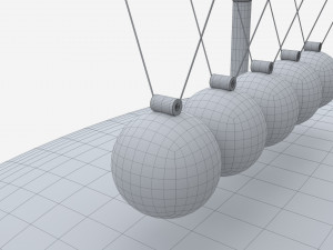 Newton Cradle Balance Steel Balls 02 Modelo 3D