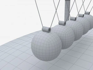 Newton Cradle Balance Steel Balls 02 3D Model