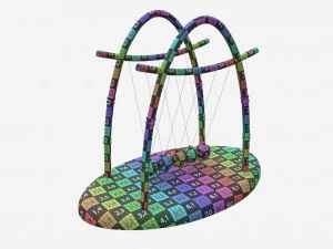 Newton Cradle Balance Steel Balls 02 3D Model