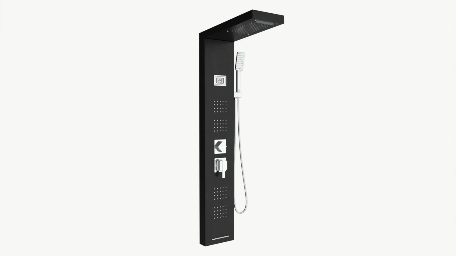 Panel Tower Faucet System With Display 01 3D Model .c4d .max .obj .3ds .fbx .stl .blend 