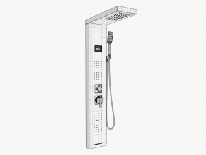 Panel Tower Faucet System With Display 01 3D Model
