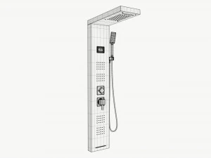 Panel Tower Faucet System With Display 01 3D Model