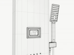 Panel Tower Faucet System With Display 01 3D Model