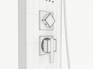 Panel Tower Faucet System With Display 01 3D Model