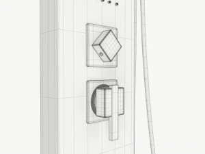 Panel Tower Faucet System With Display 01 3D Model