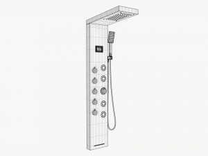 Panel Tower Faucet System With Display 02 Modelo 3D