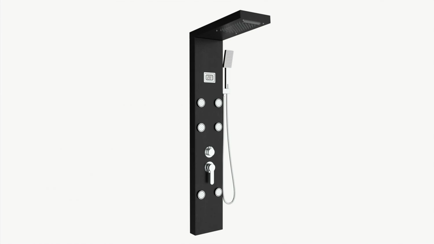 Panel Tower Faucet System With Display 03 3D Model .c4d .max .obj .3ds .fbx .stl .blend 