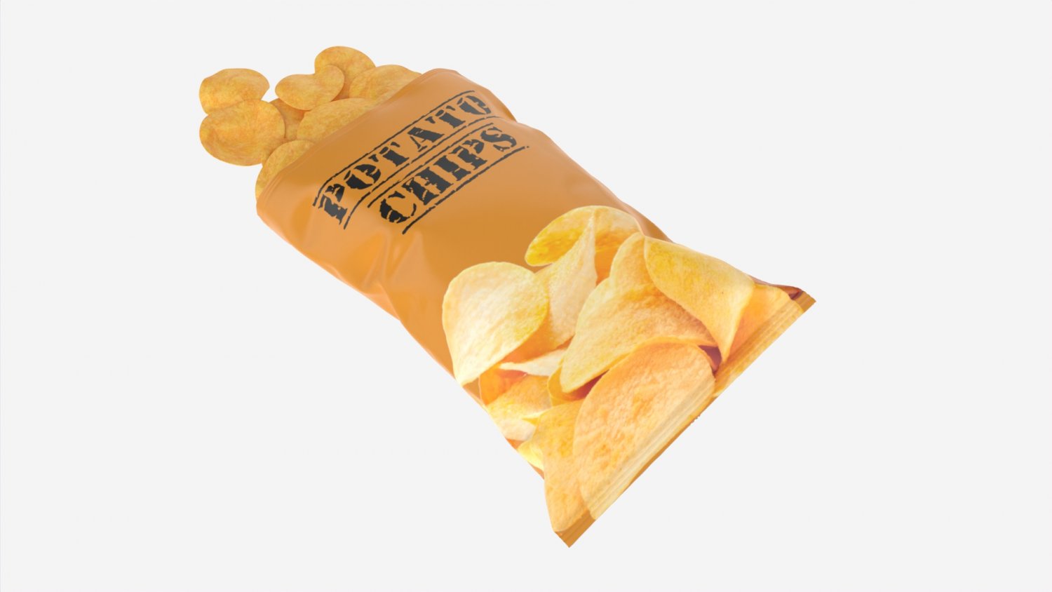 open potato chip bag