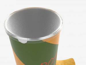 Potato chips with tube packaging 3D Model