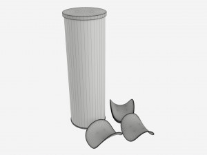 Potato chips with tube packaging Modèle 3D