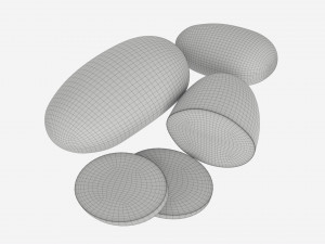 Potato whole half and slices 02 3D Model