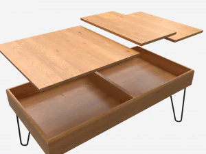 長方形コーヒーテーブル 02 3Dモデル