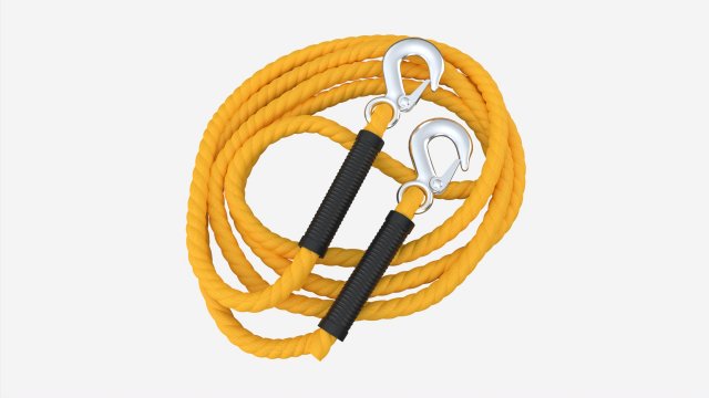 Towing Rope With Metal Hooks 3D Model in Parts of auto 3DExport