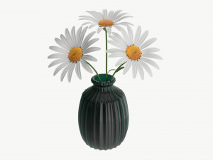 Vase with daisies 3D Model