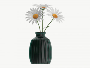 Vase with daisies 3D मॉडल