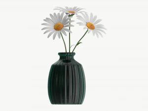 Vase with daisies 3D Model