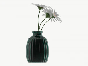 Vase with daisies 3D Model