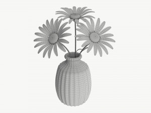 Vase with daisies 3D मॉडल