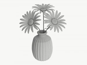 Vase with daisies 3D Model