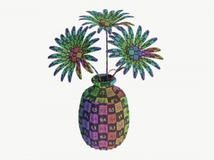 Vase with daisies 3D मॉडल