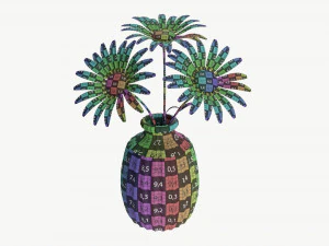 Vase with daisies 3D Model