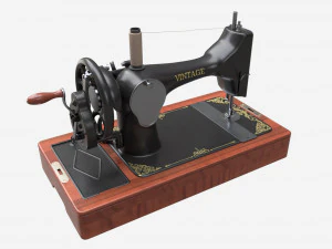 Vintage Handcrank Sewing Machine 3D Model