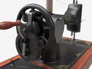 Vintage Handcrank Sewing Machine 3D Model