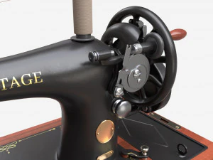 Vintage Handcrank Sewing Machine 3D Model