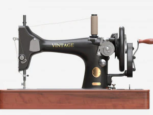 Vintage Handcrank Sewing Machine 3D Model