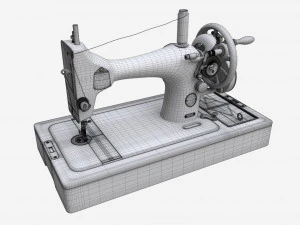 Vintage Handcrank Sewing Machine 3D Model
