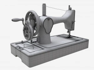 Vintage Handcrank Sewing Machine 3D Model