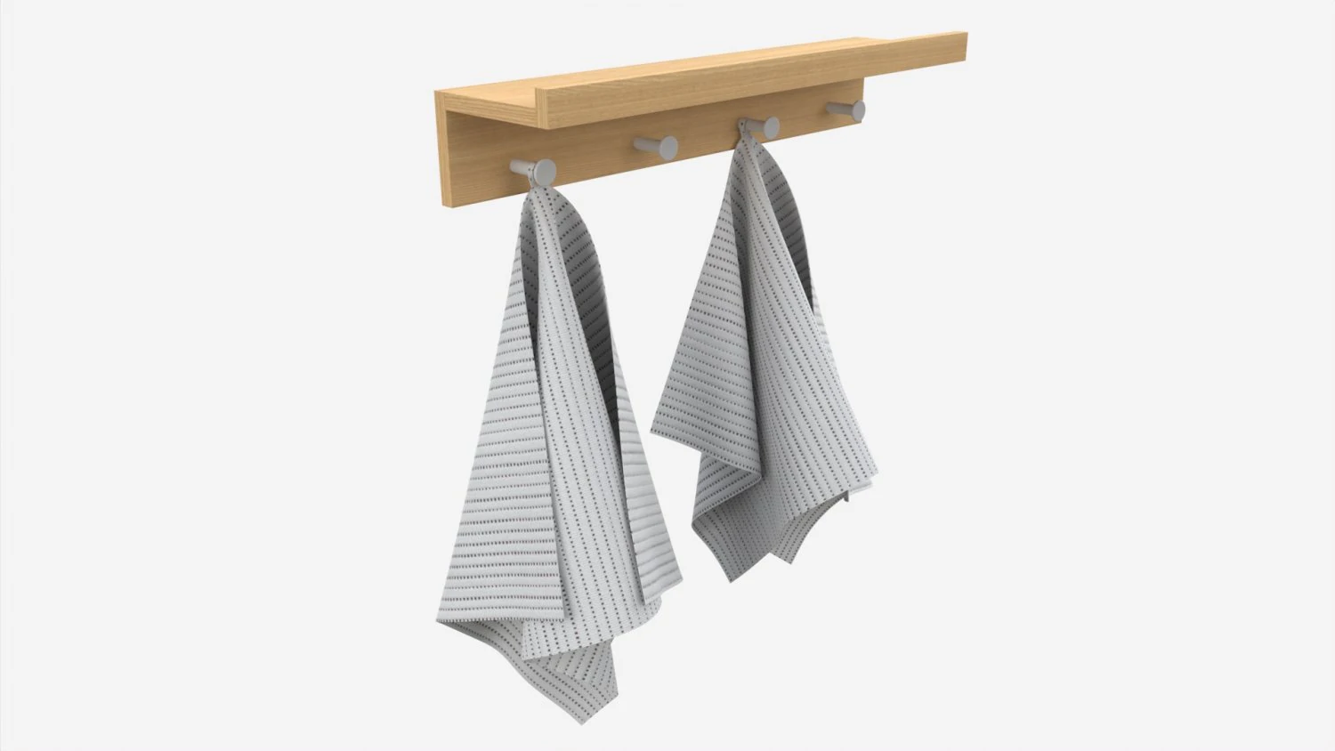 Wall Shelf Rack with Towels 3D Model .c4d .max .obj .3ds .fbx .stl .blend 