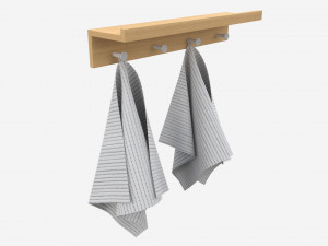 Wall Shelf Rack with Towels 3D Model
