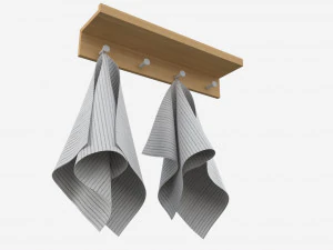 Wall Shelf Rack with Towels 3D Model