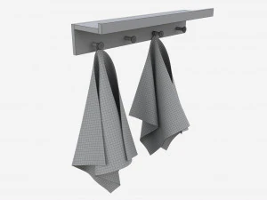 Wall Shelf Rack with Towels 3D Model