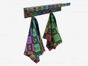 Wall Shelf Rack with Towels 3D Model