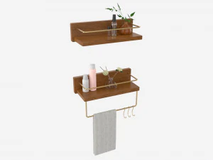 Badezimmerregal aus Holz im amerikanischen Stil 3D Modell